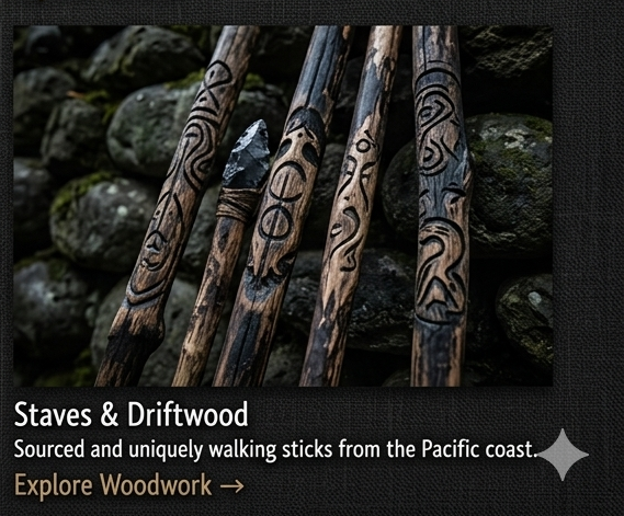 Carved Staves and Driftwood